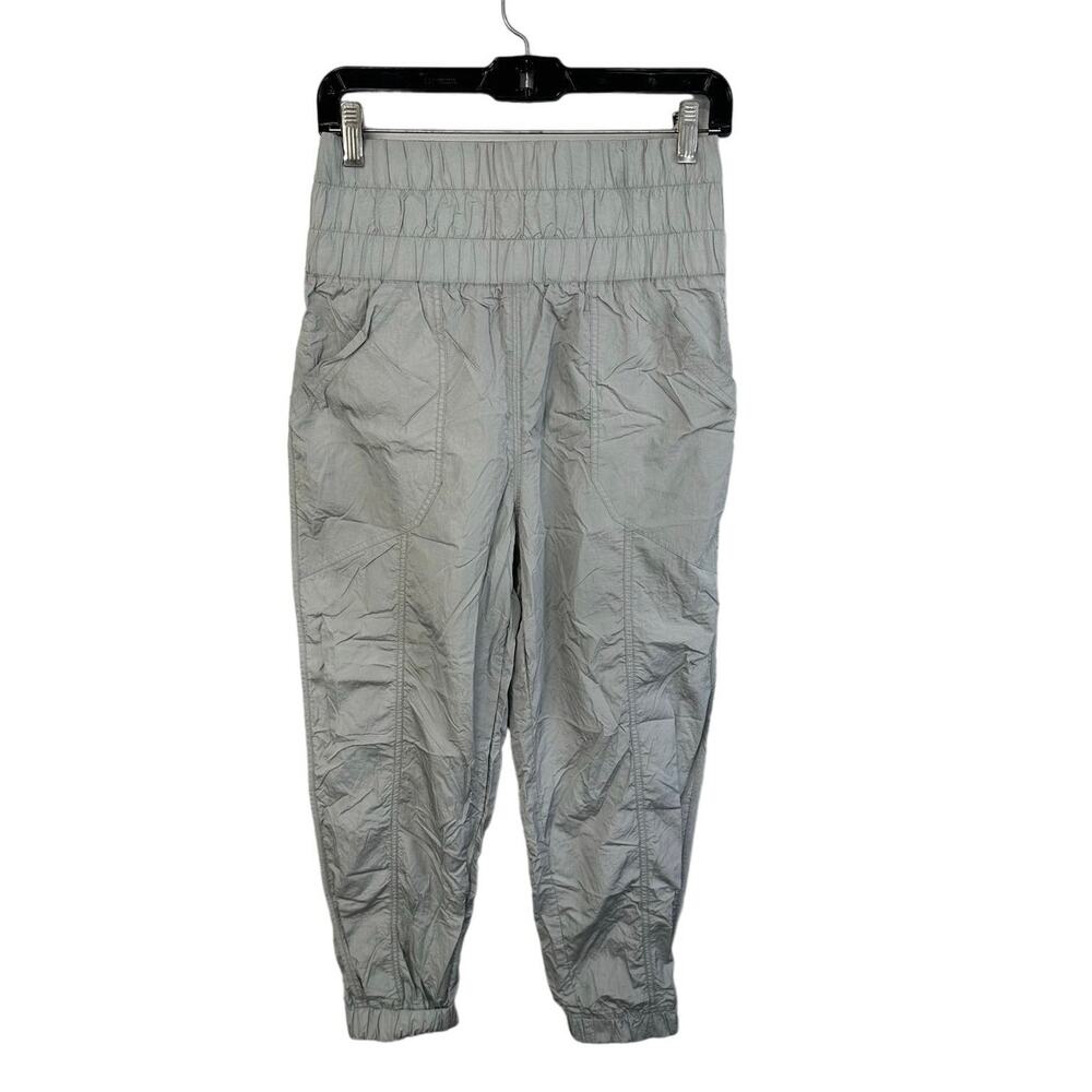 Free People Movement The Way Home Jogger Silver Size Small Smocked Waist